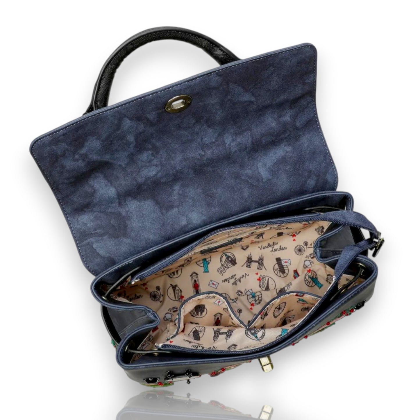 Bolso Grace The Old Post Office - Navy Edition, interior, de venta en Maldita Rita