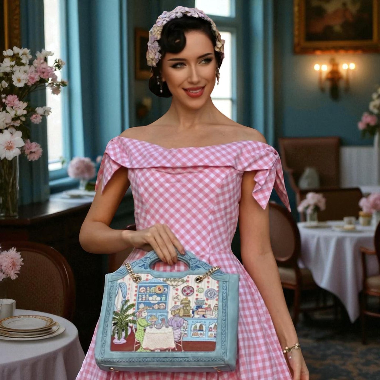 Bolso Sienna Vendula Heritage - Victorian Tea Rooms, modelo con asa, en Maldita Rita