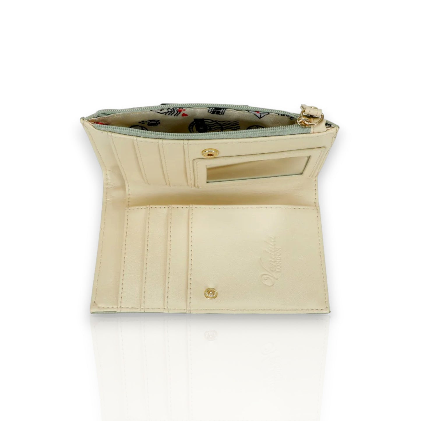 CARTERA DOBLADA COMPACTA LA PETITE CREPERIE, de Vendula London, venta en Maldita Rita, abierta