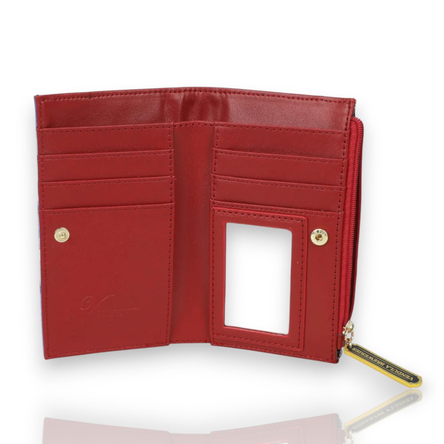 CARTERA DOBLADA SUAVE CHEERS STREET de Vendula London, interior con espejo