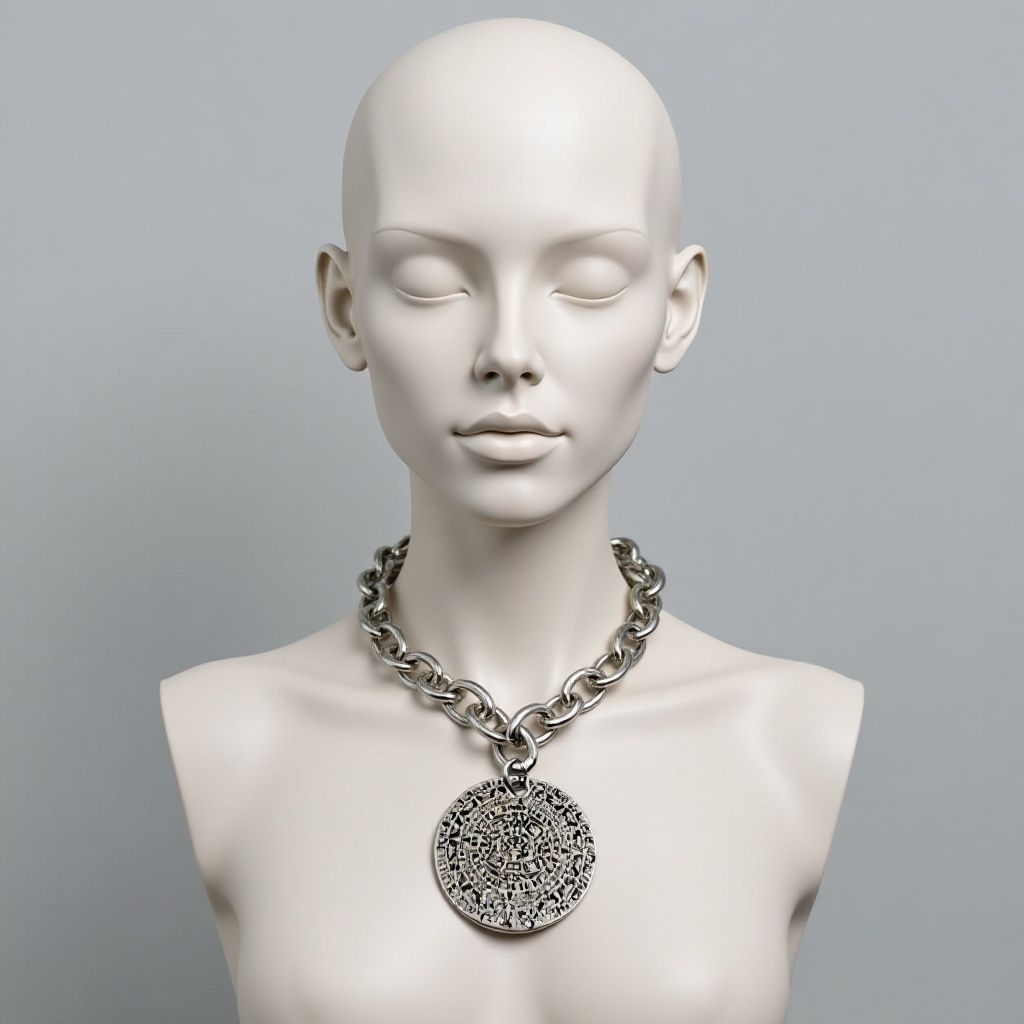 Collar Azteca de Maldita Rita, en modelo de cuello