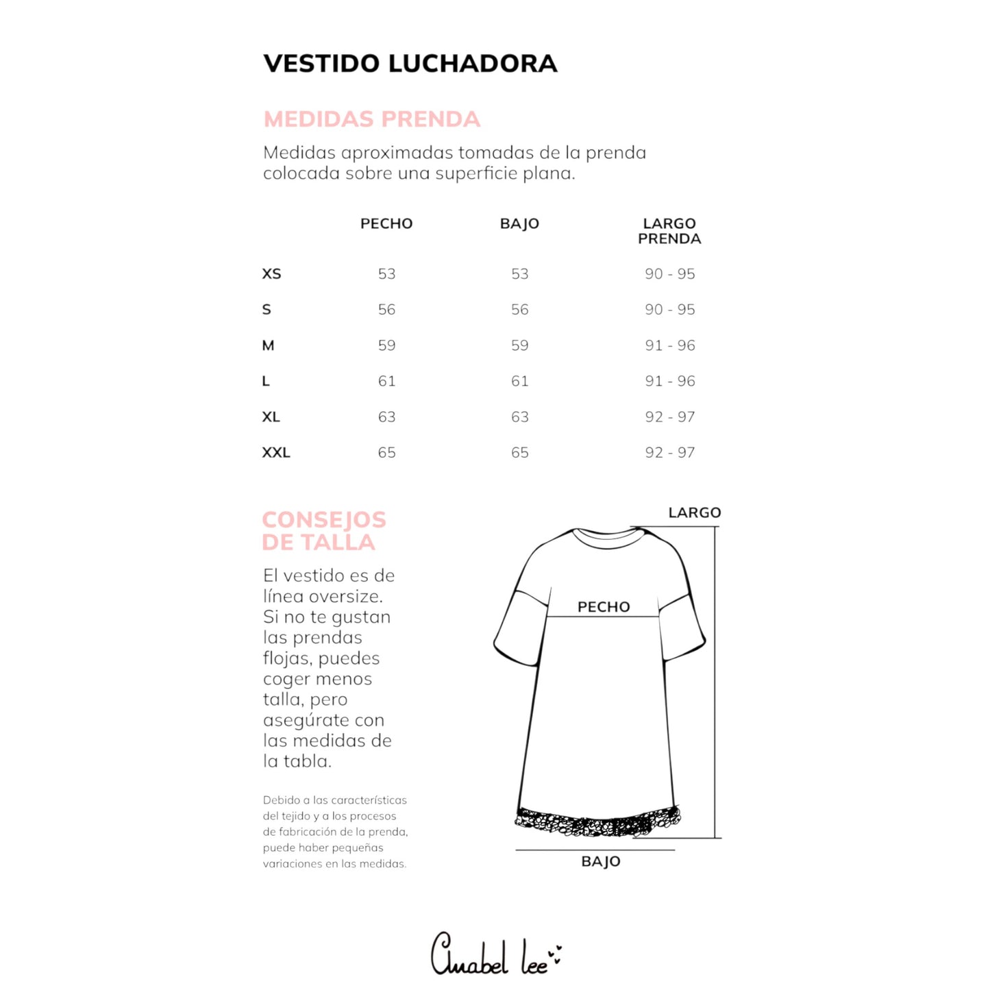 Vestido Luchadora de Anabel Lee ropa de venta en Maldita Rita, medidas del vestido