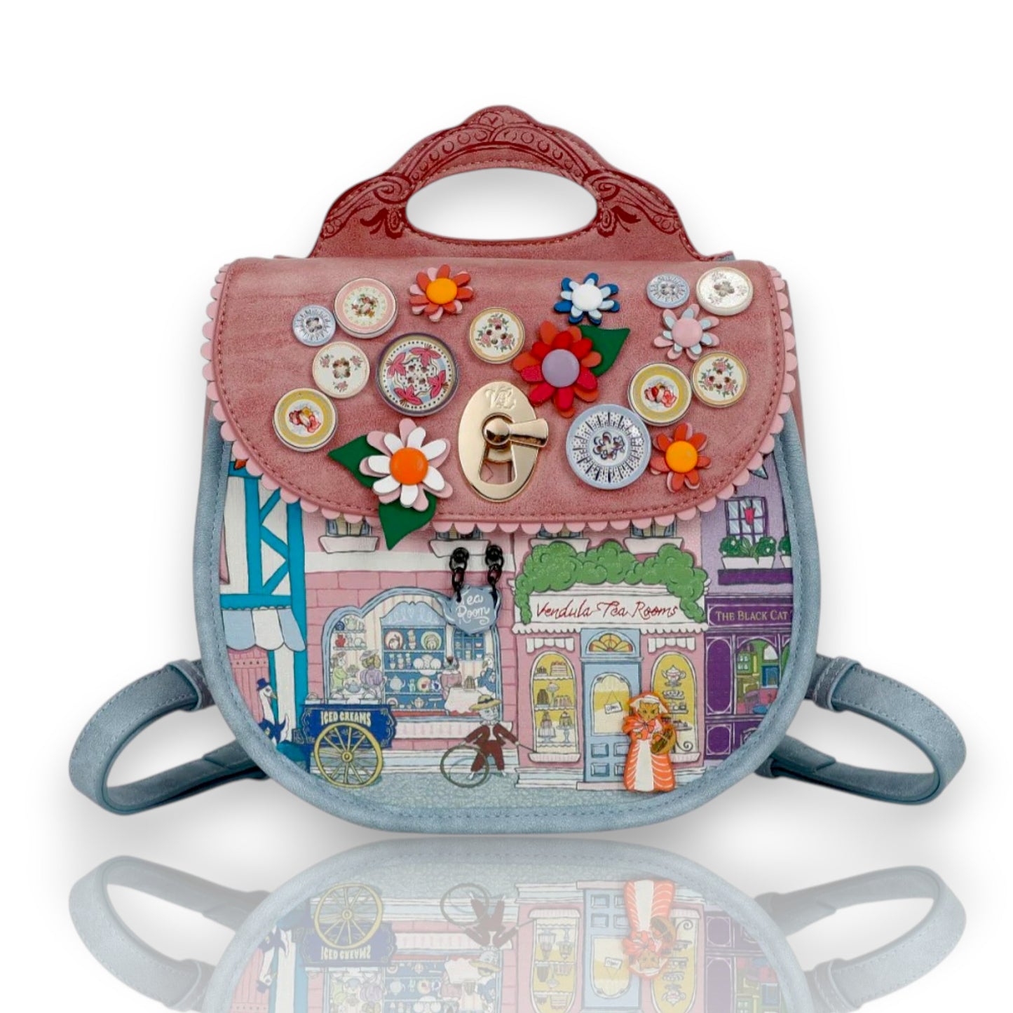 Mochila Amelia Vendula Heritage - Victorian Tea Rooms, frontal y de venta en Maldita Rita