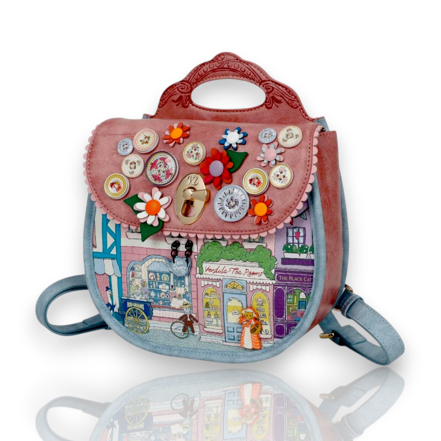 Mochila Amelia Vendula Heritage - Victorian Tea Rooms, lateral y de venta en Maldita Rita