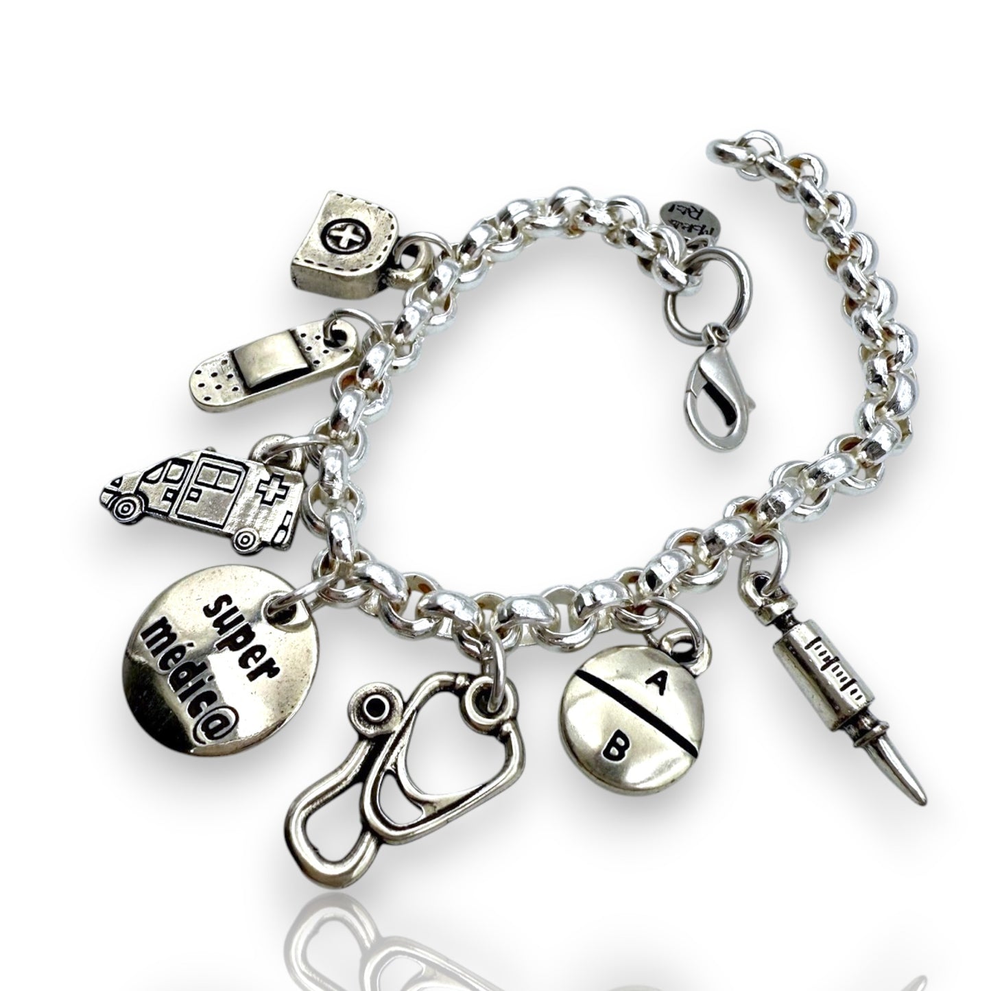 Pulsera Doctora ó Médica, de Maldita Rita, vista detalle lateral