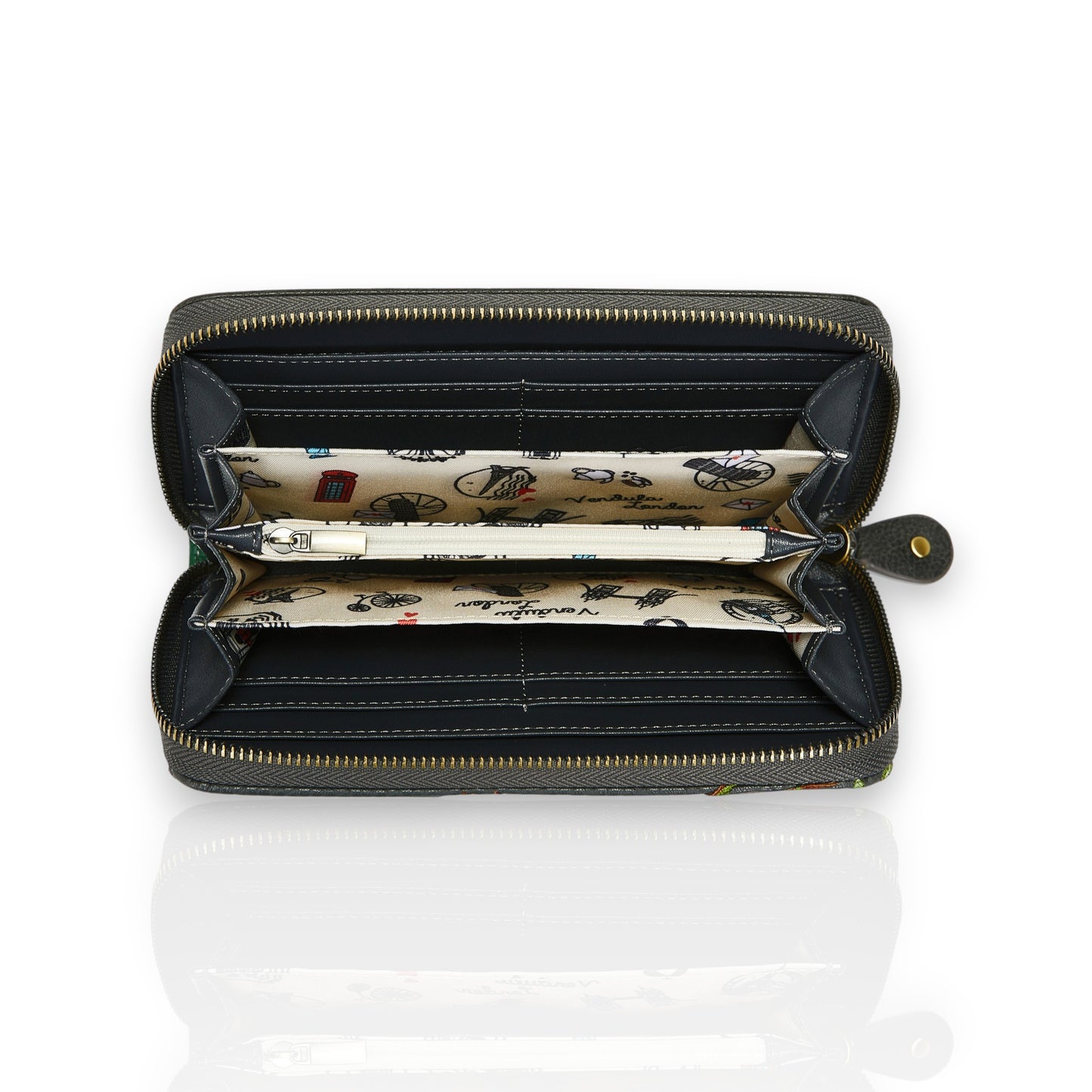 Monedero grande con cremallera alrededor The Whitches Pantry de Vendula London en Maldita Rita, interior