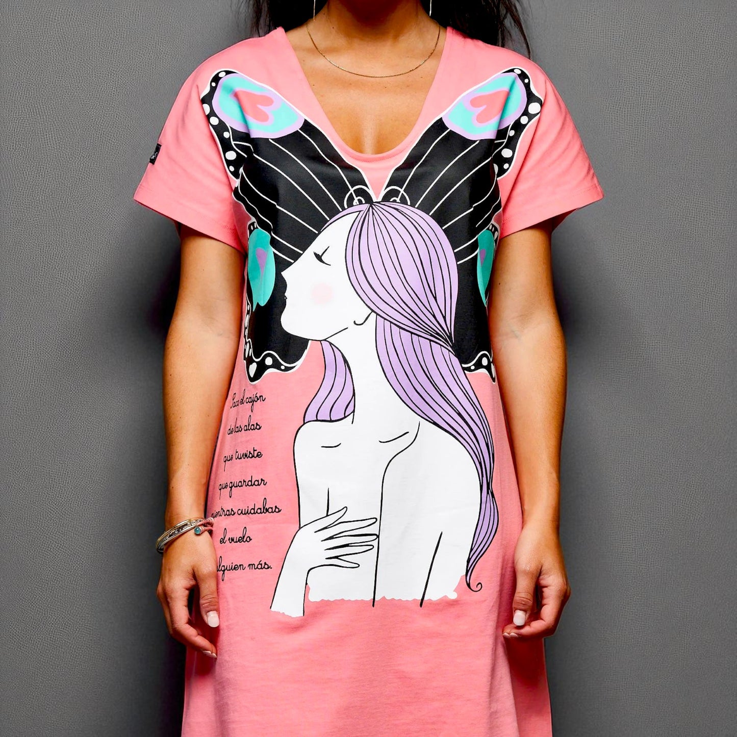 Vestido CORAL de Anabel Lee ropa, venta en Maldita Rita, detelle
