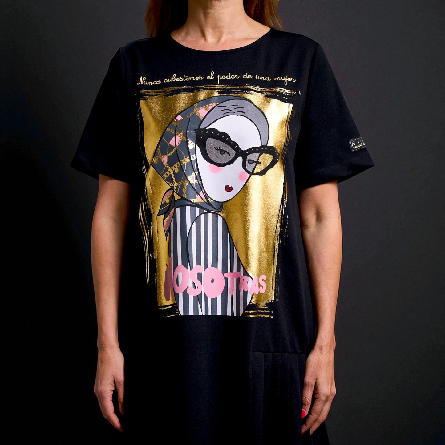 VESTIDO GRACE, de Anabel Lee, de venta en Maldita Rita, print dorado