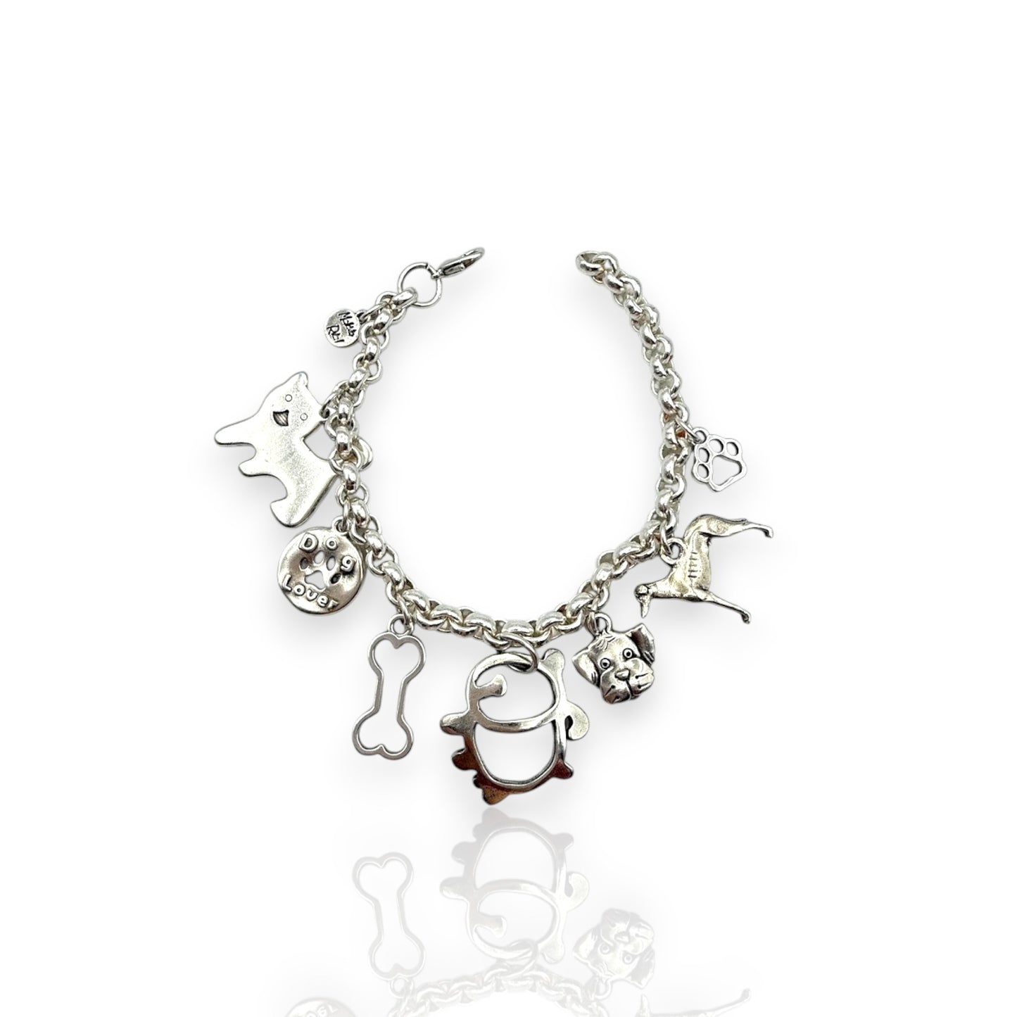 Pulsera Temática Perros de Maldita Rita, con colgantes de perritos, desde arriba