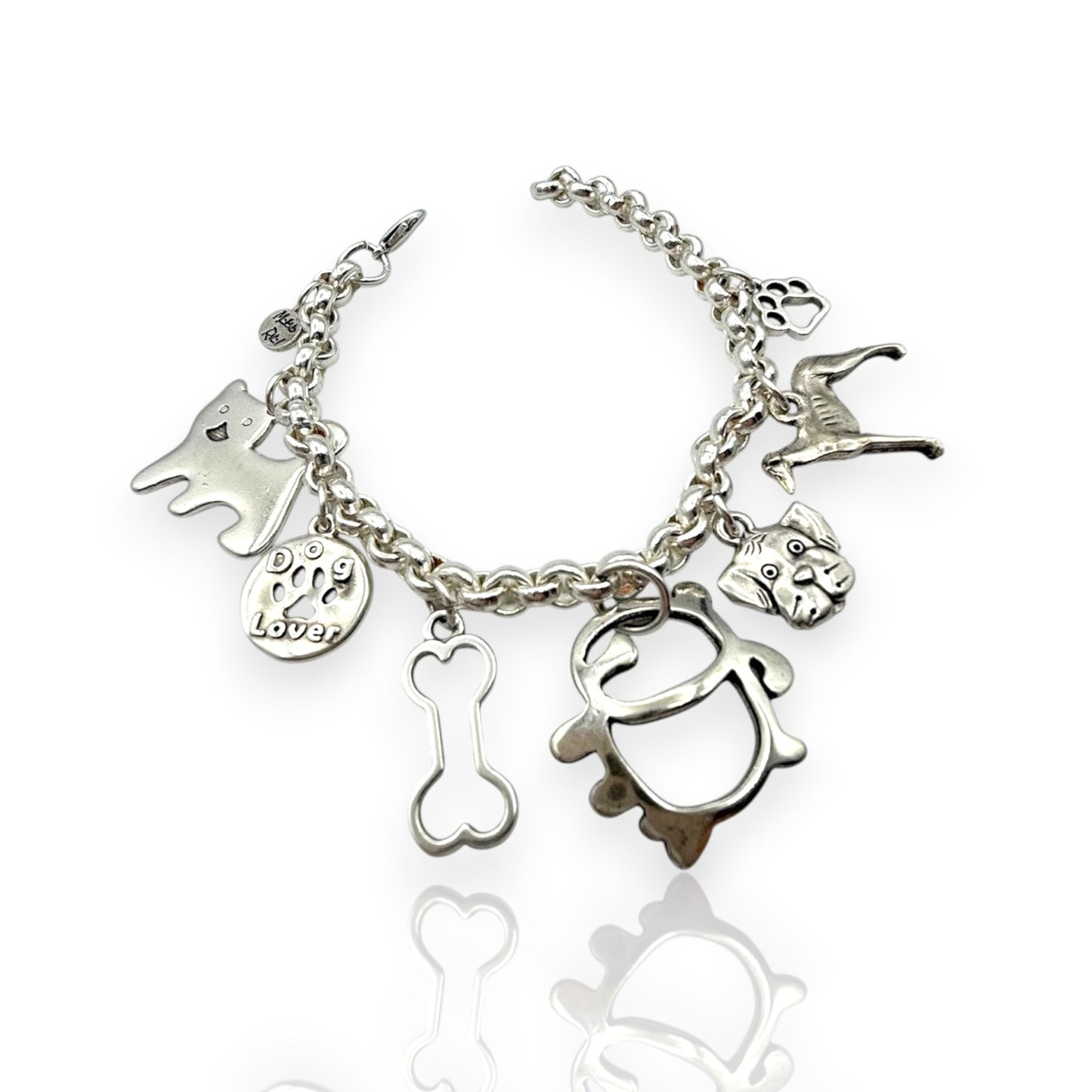 Pulsera Temática Perros de Maldita Rita, con colgantes de perritos, lateral