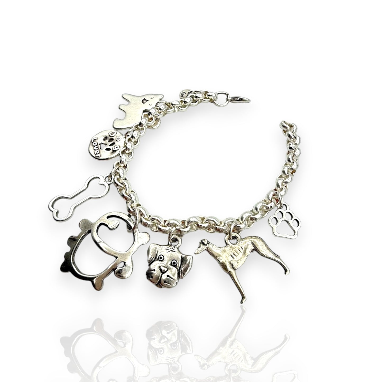 Pulsera Temática Perros de Maldita Rita, con colgantes de perritos, lateral derecha