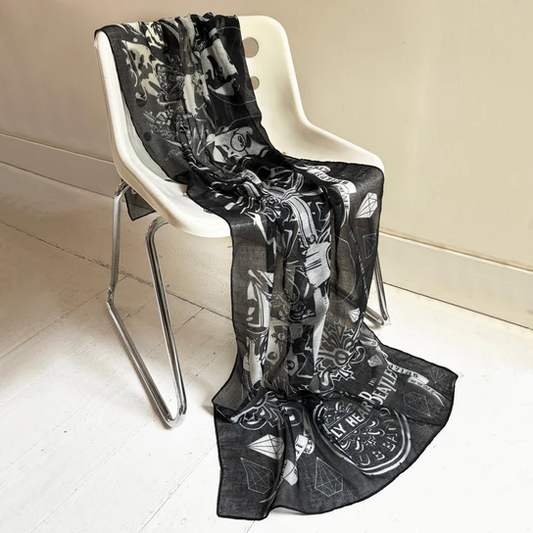 Fular de Sgt.Pepper de os Beatles de venta en Maldita Rita, detalle abierto