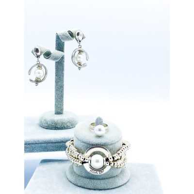 colección completa Cocó de zamak con baño de plata y perlas naturales