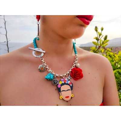 Collar Kahlo Turquesa de la diseñadora Española Maldita Rita venta al por mayor