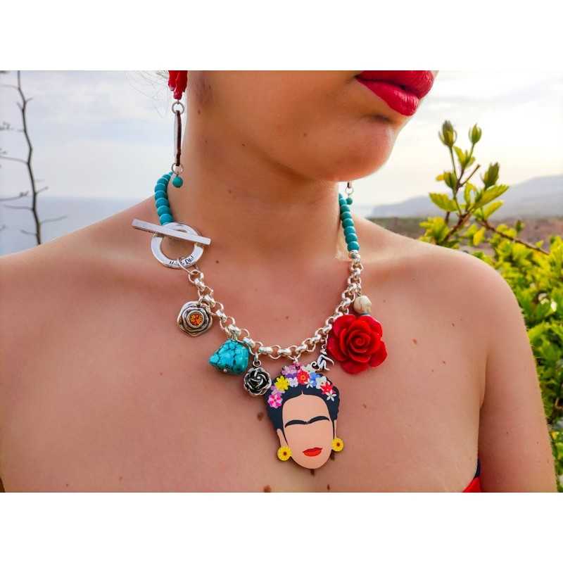 Collar Kahlo Turquesa de la diseñadora Española Maldita Rita venta al por mayor