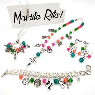 Collar, colgante, pulsera y pendiente de vírgenes y santos de la colección Madonna Summer de Maldita Rita
