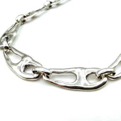 Collar de cadena plata Texier de la marca Maldita Rita, detalle
