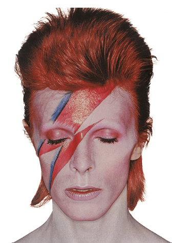 BOWIE CON SU RAYO EN ROJO Y AZUL