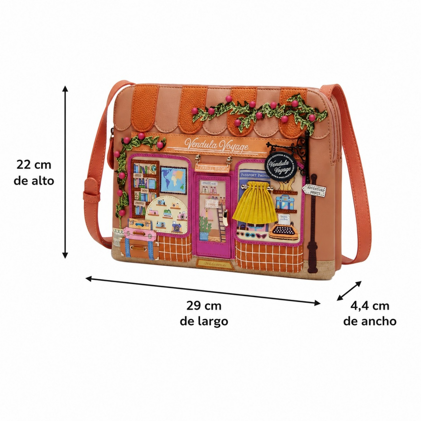 Bolso Bella Vendula Vintage de Vendula London venta en Maldita Rita. Medidas