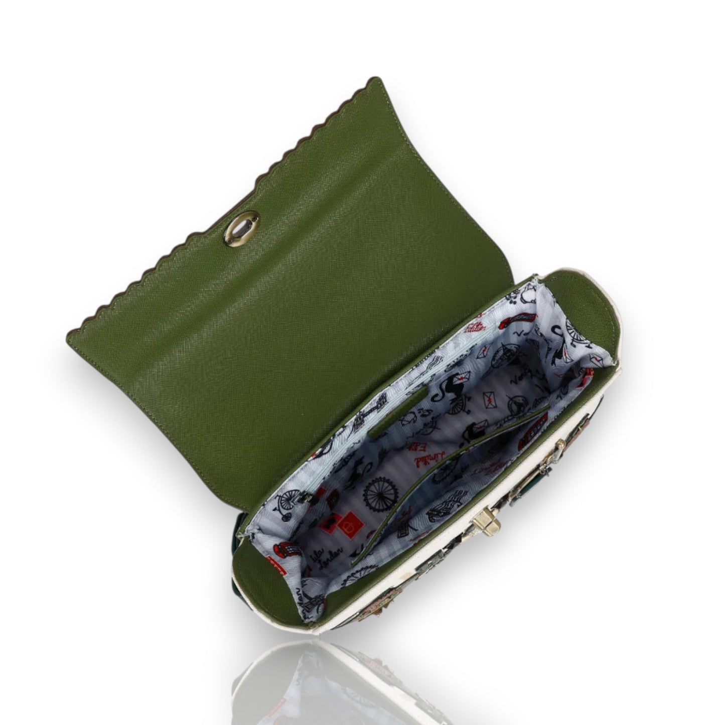 Bolso Cofre The Queen Elizabeth, de Vendula London, venta en Maldita Rita,  abierto