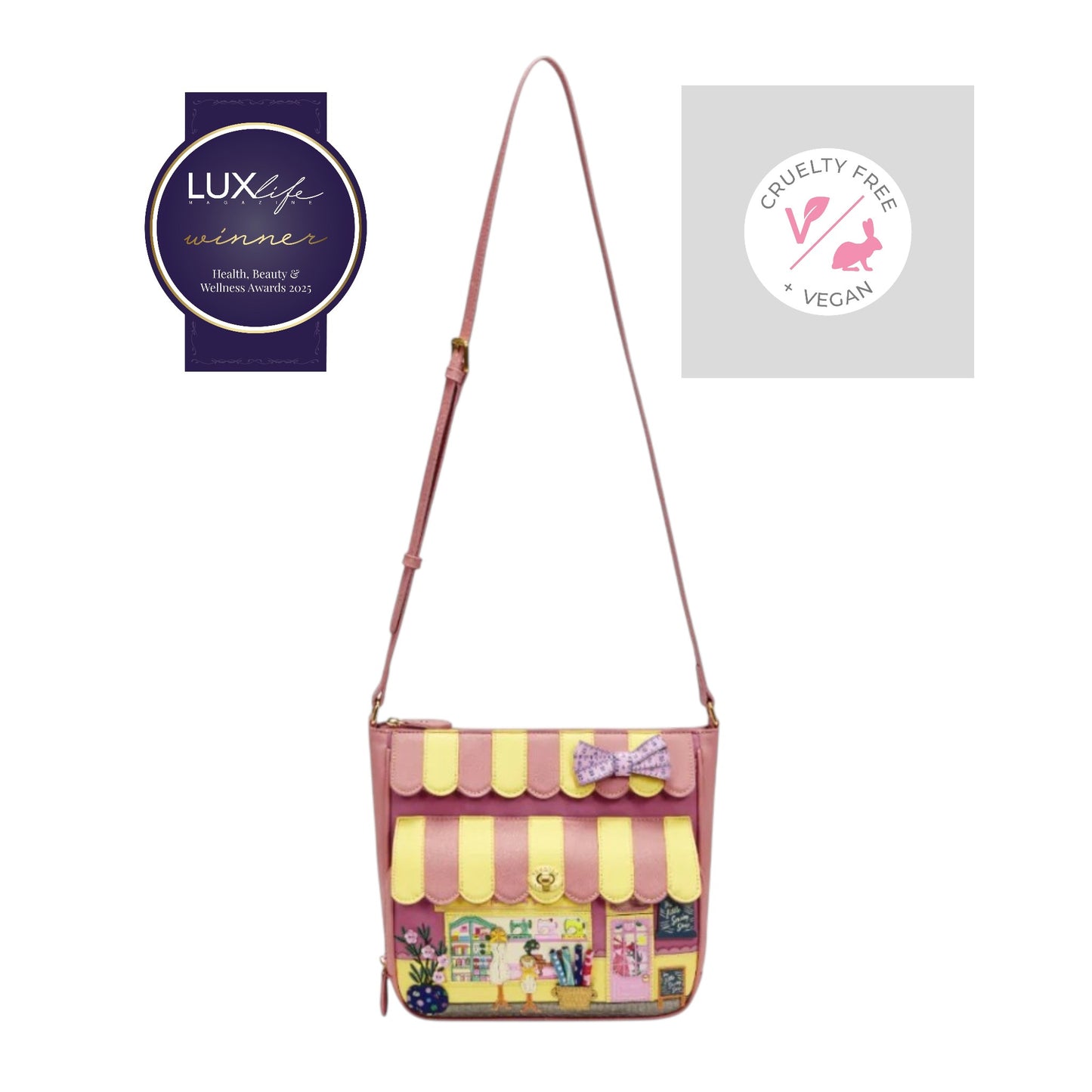 Bolso Vendula London Sewing shop Raspberry Edición. Venta en Maldita Rita. Bandolera extendida.
