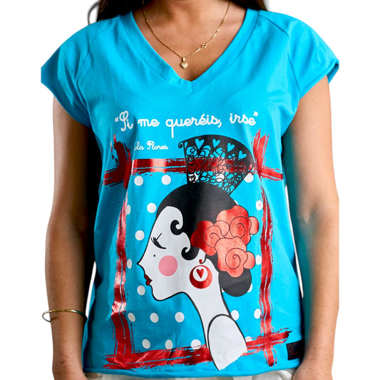 Camiseta LOLA de Anabel Lee ropa, venta en Maldita Rita, detalle del dibujo