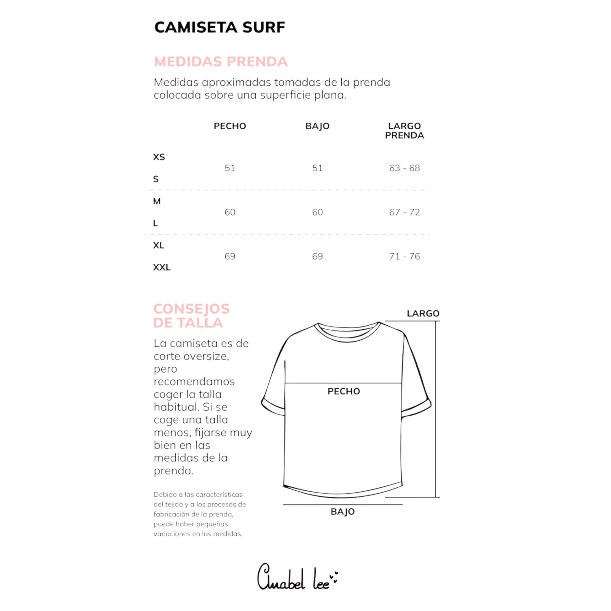 Camiseta Surf tallaje, venta en Maldita Rita
