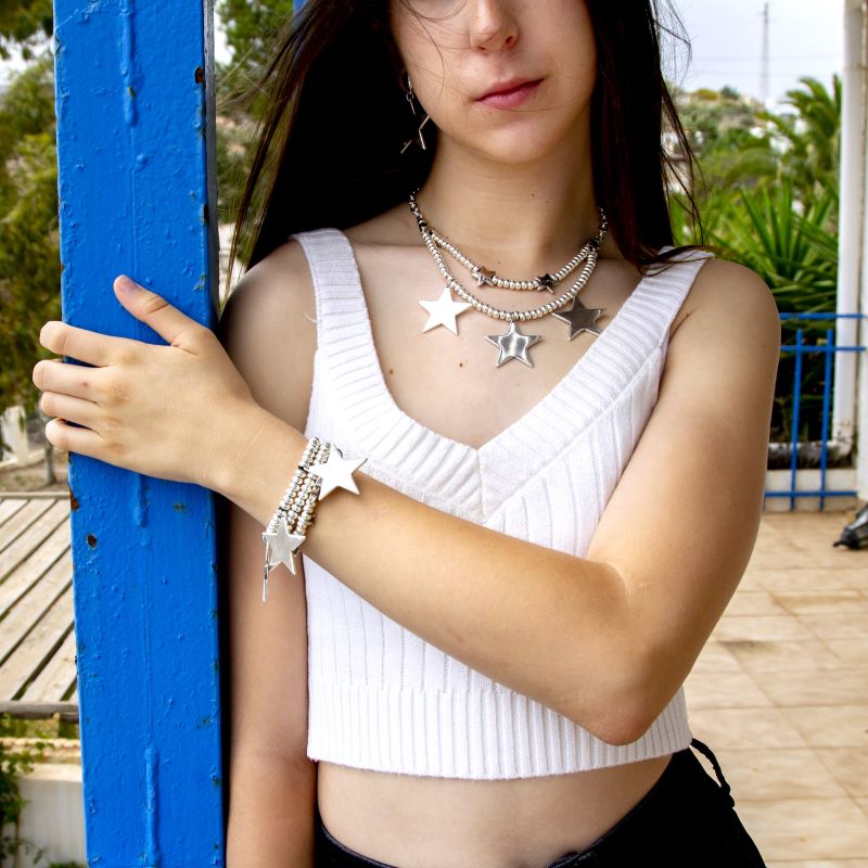 Pendiente Black Star de Maldita Rita, pulsera y collar, de Maldita Rita