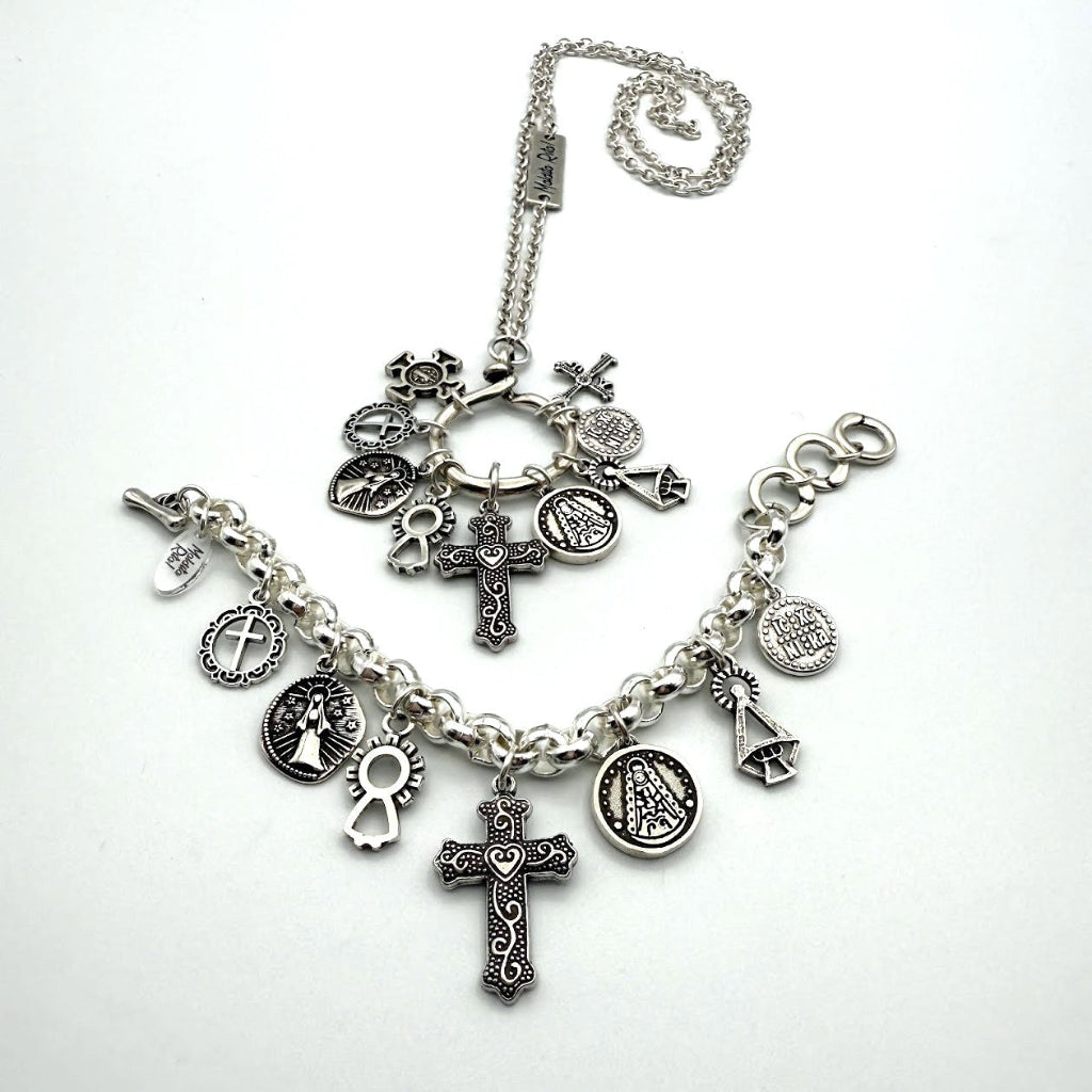 Colgante y pulsera Madonna plata de Maldita Rita
