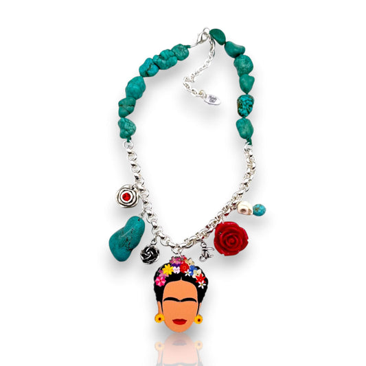 Collar plata y turquesa de  Frida Kahlo, Maldita Rita bisutería