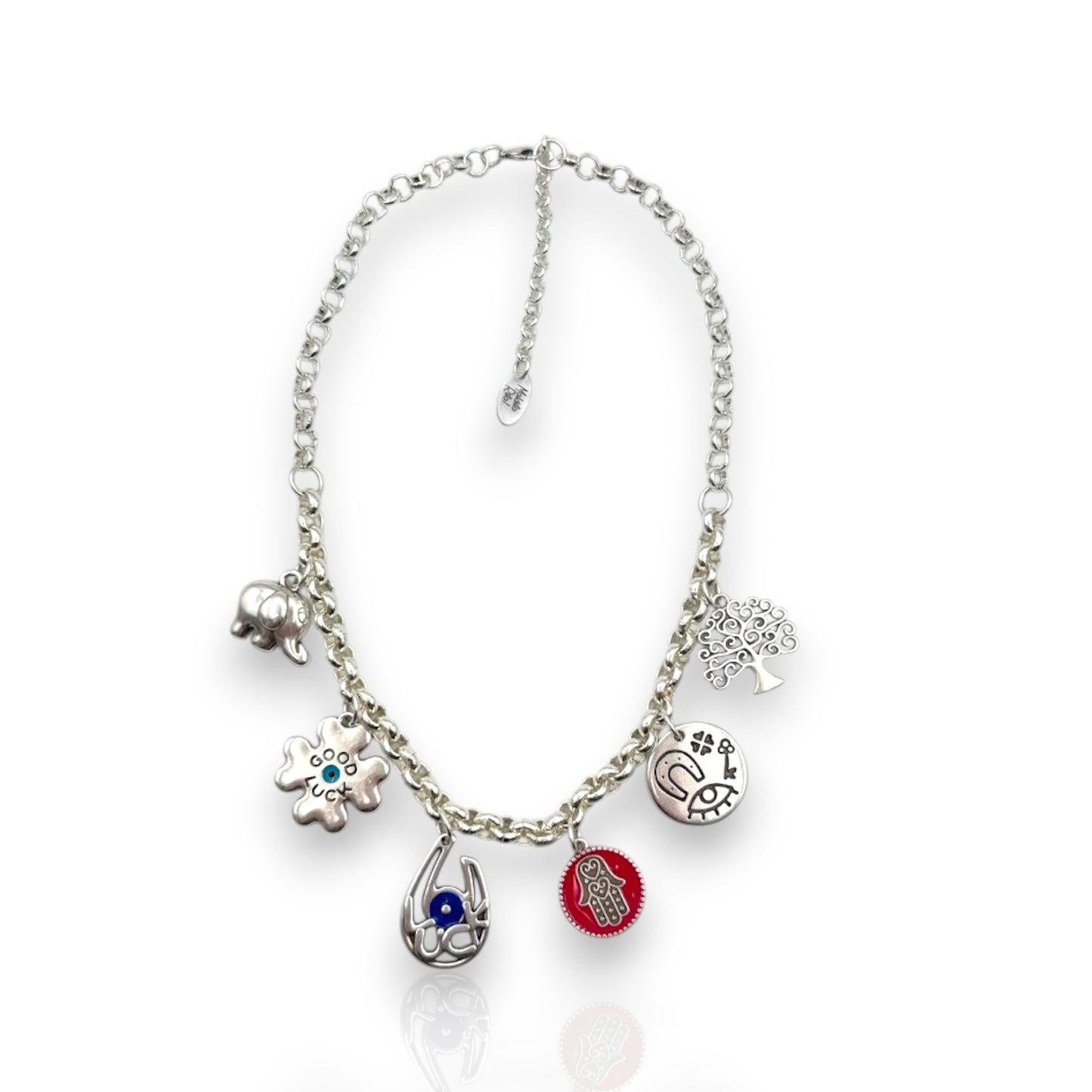 Collar Suertecita de Maldita Rita – collar con amuletos de la suerte hecho a mano en Almería, España. 