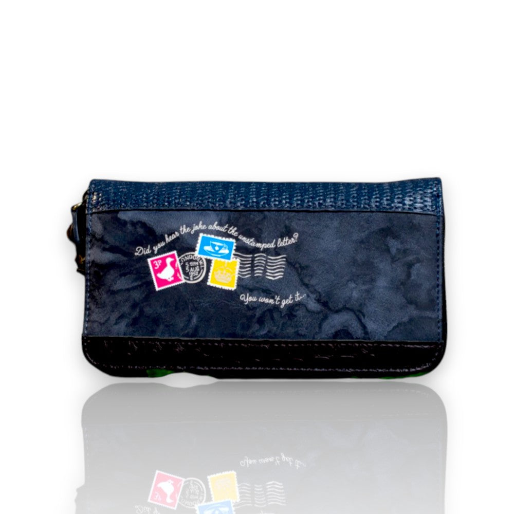 Cartera grande Con Cremallera Alrededor The Old Post Office - Navy Edition, atrás, venta en Maldita Rita