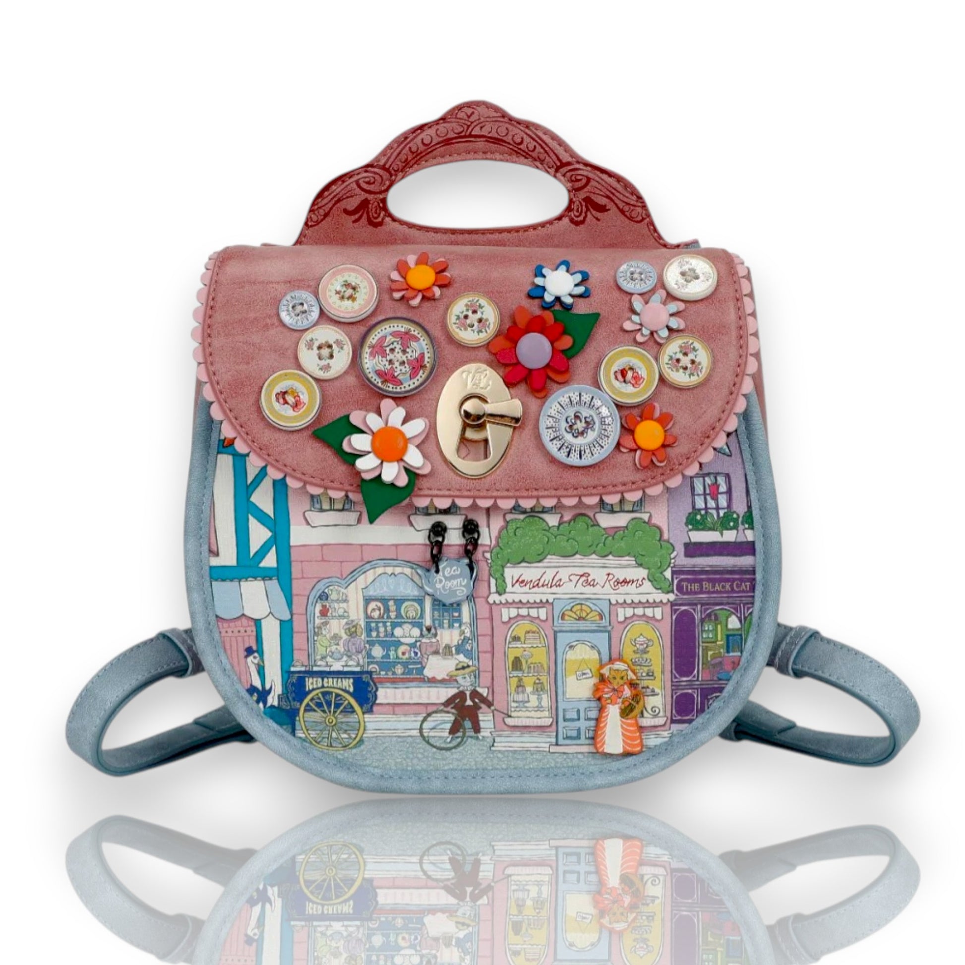 Mochila Amelia Vendula Heritage - Victorian Tea Rooms, frontal y de venta en Maldita Rita