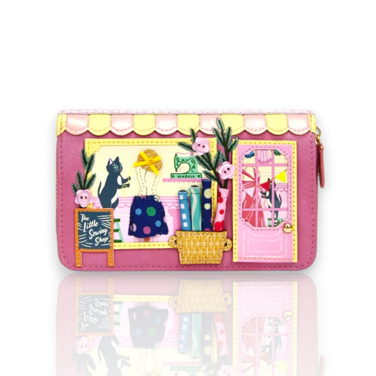 Monedero con cremallera mediano endula London Sewing Shop, Raspberry Edición, venta en Maldita Rita.