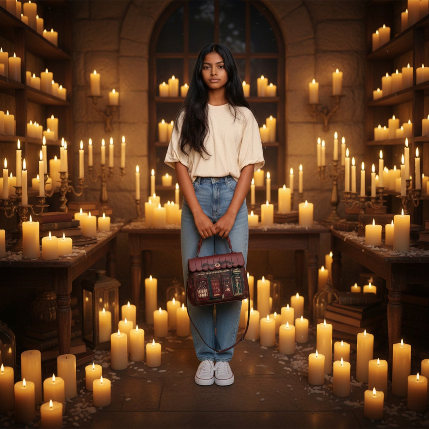 MYSTIC WICKS CANDLE AND WANDMAKERS GRACE BAG, de Vendula London, venta en Maldita Rita. Modelo con el bolso