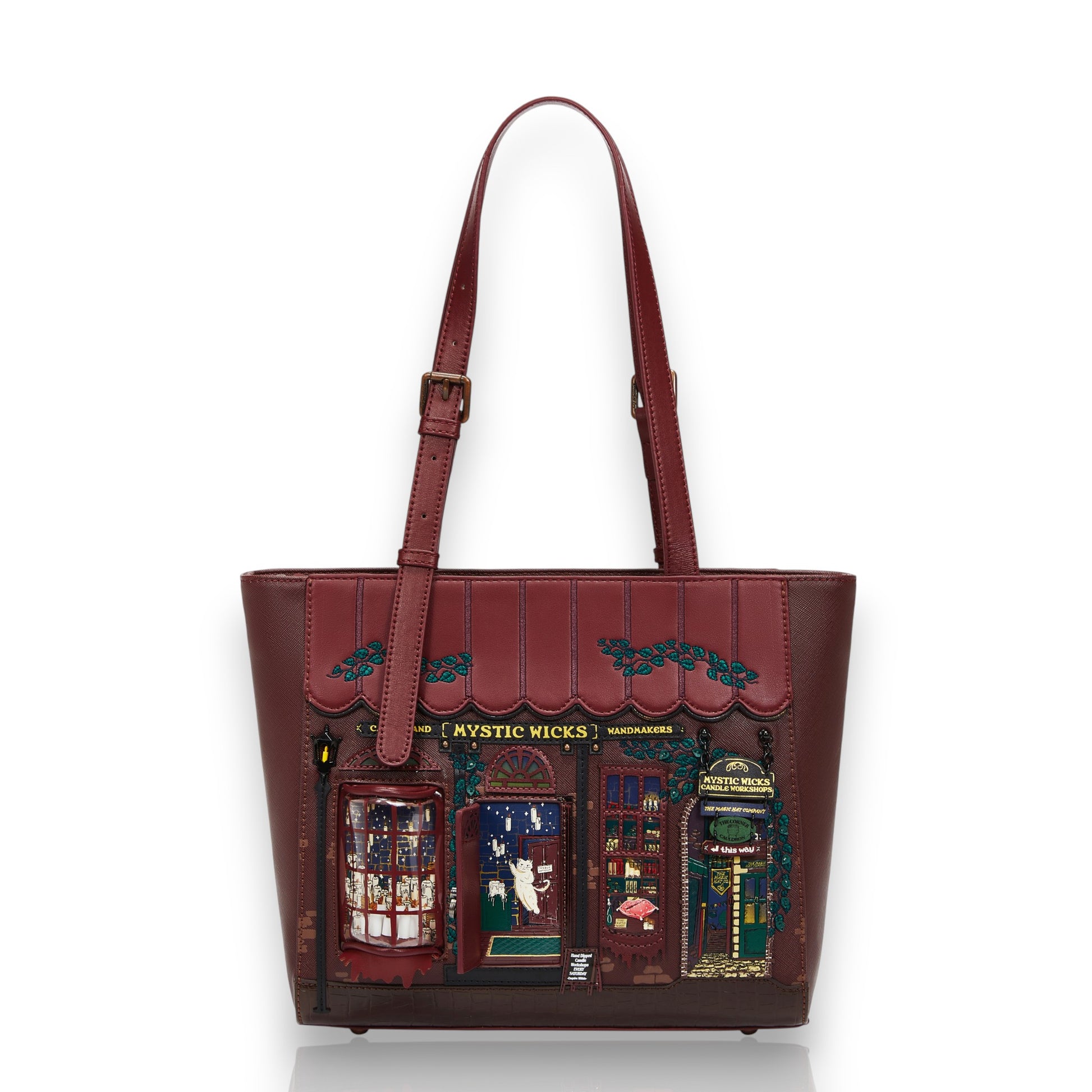 MYSTIC WICKS CANDLE AND WANDMAKERS SHOPPER BAG, de Vendula London en Maldita Rita, con la puerta abierta
