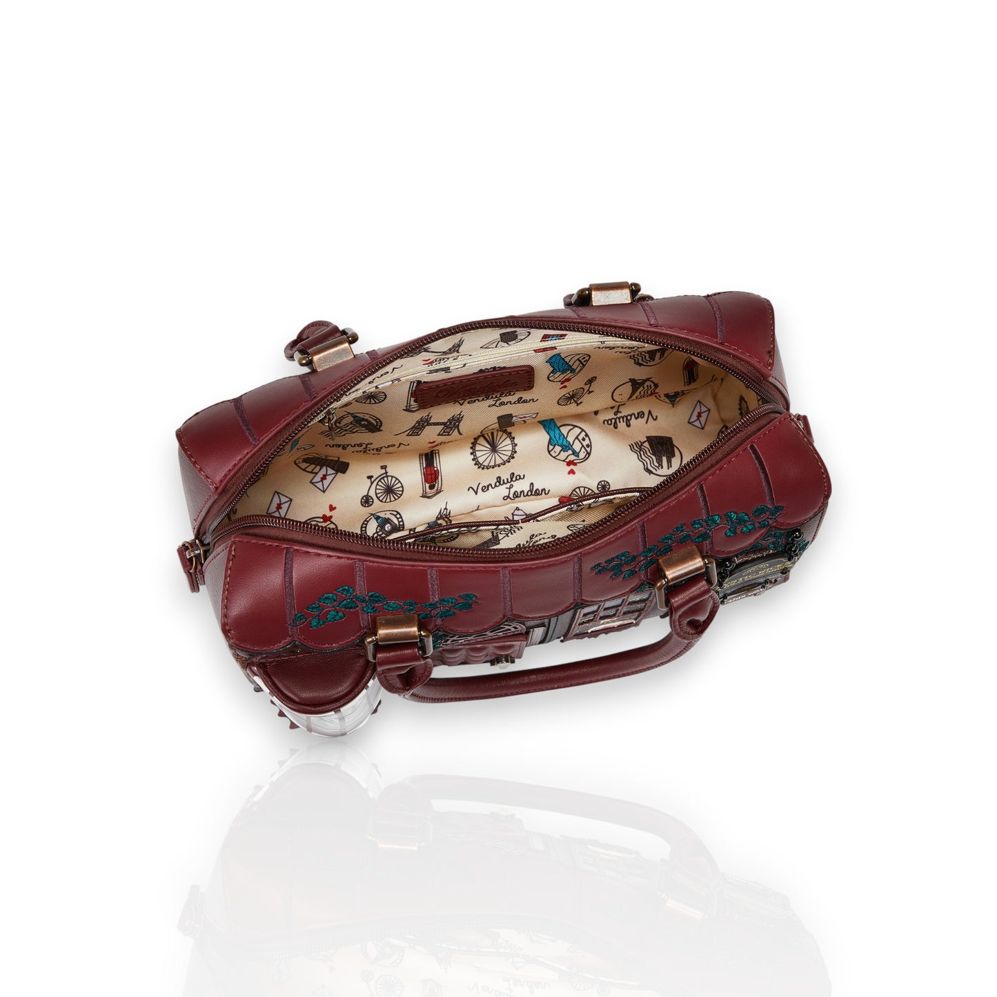 Bolso Speedy Bowler Mystic Wicks de Vendula London de venta en Maldita Rita Joyería, interior.