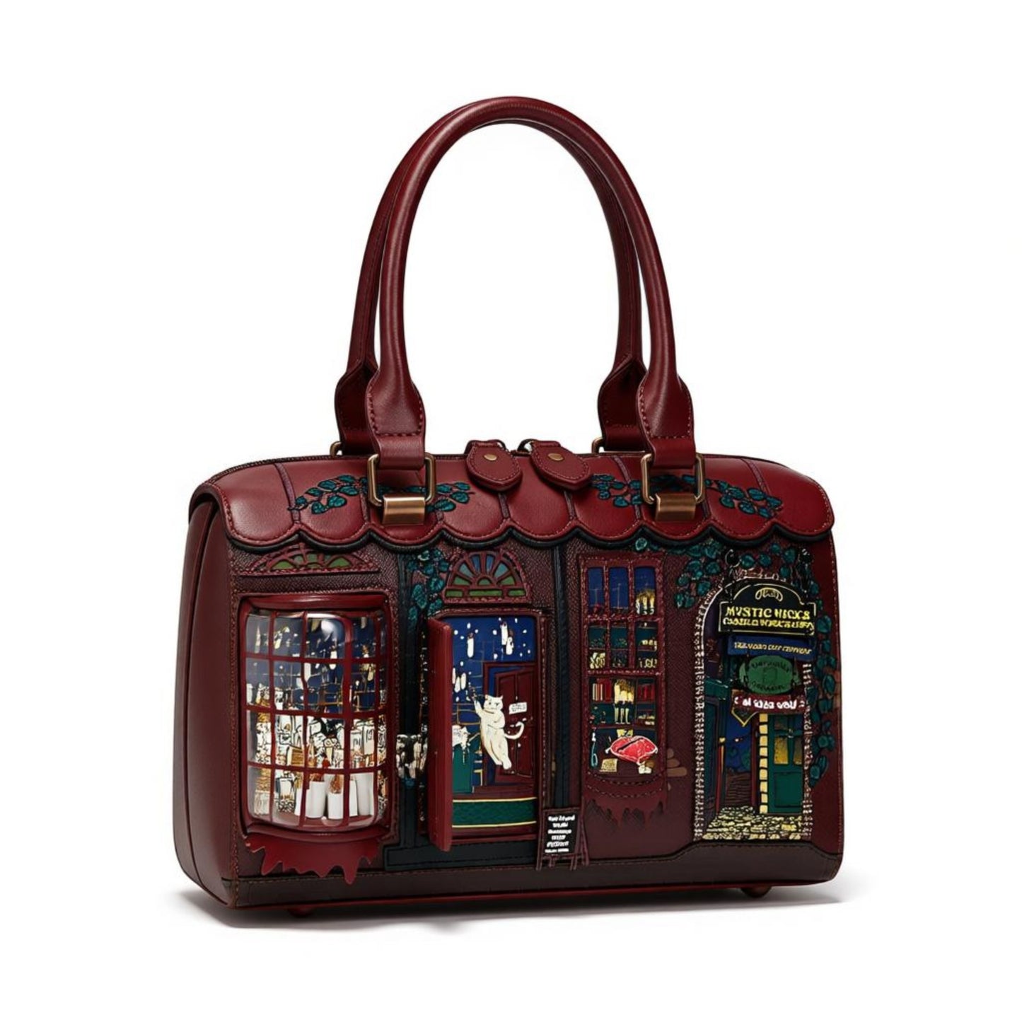 Bolso Speedy Bowler Mystic Wicks de Vendula London de venta en Maldita Rita Joyería, con la perta abierta