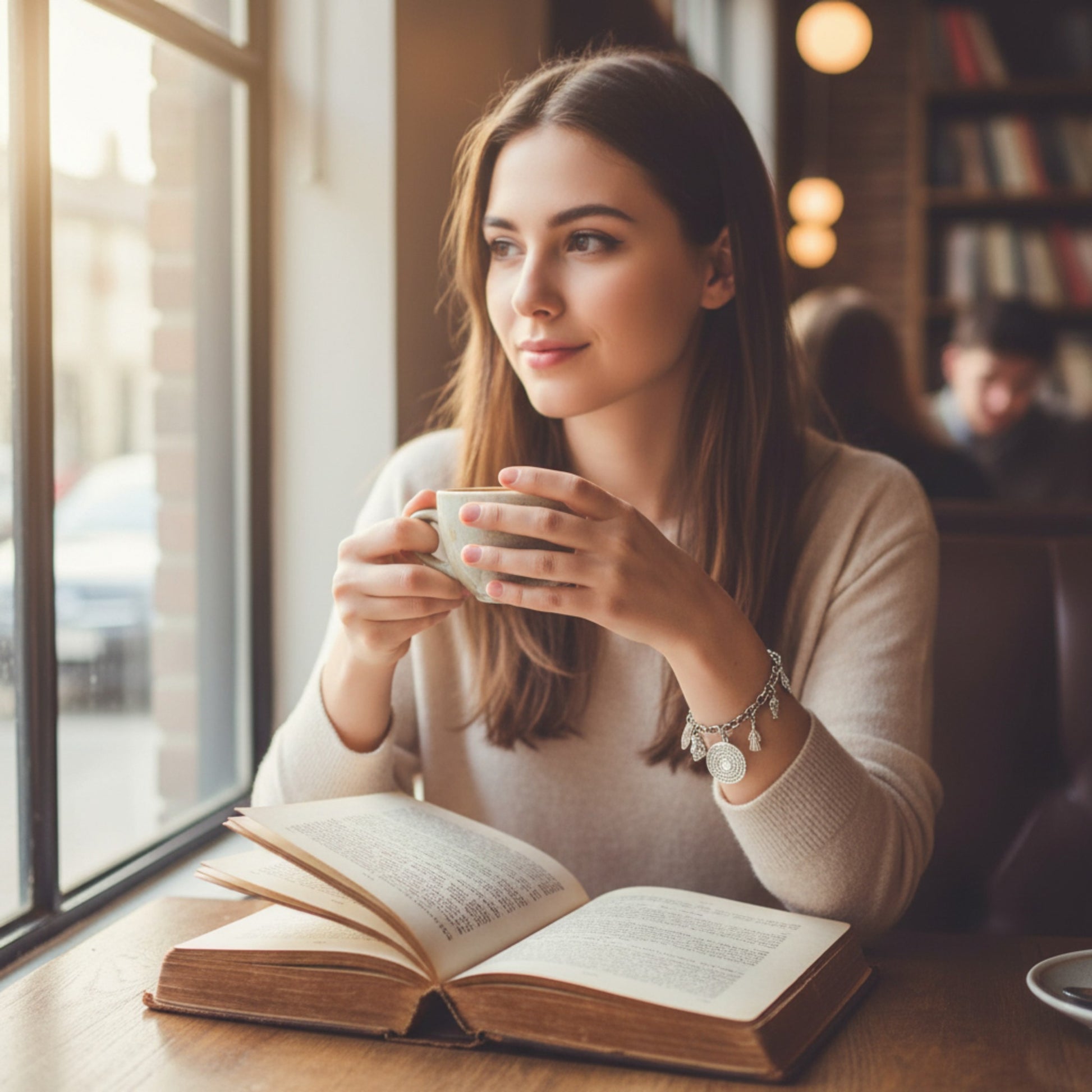 Pulsera con la oración del Padre Nuestro y motivos de Semana Santa Cristiana, de la marca almeriense Maldita Rita, modelo con libro.