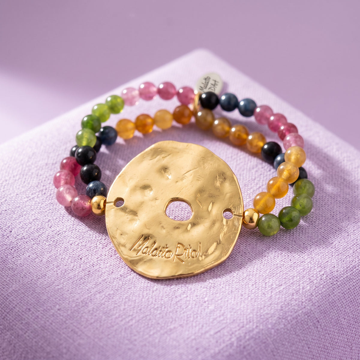 Pulsera Lunática oro elástica de Maldita Rita, joyas en Almería