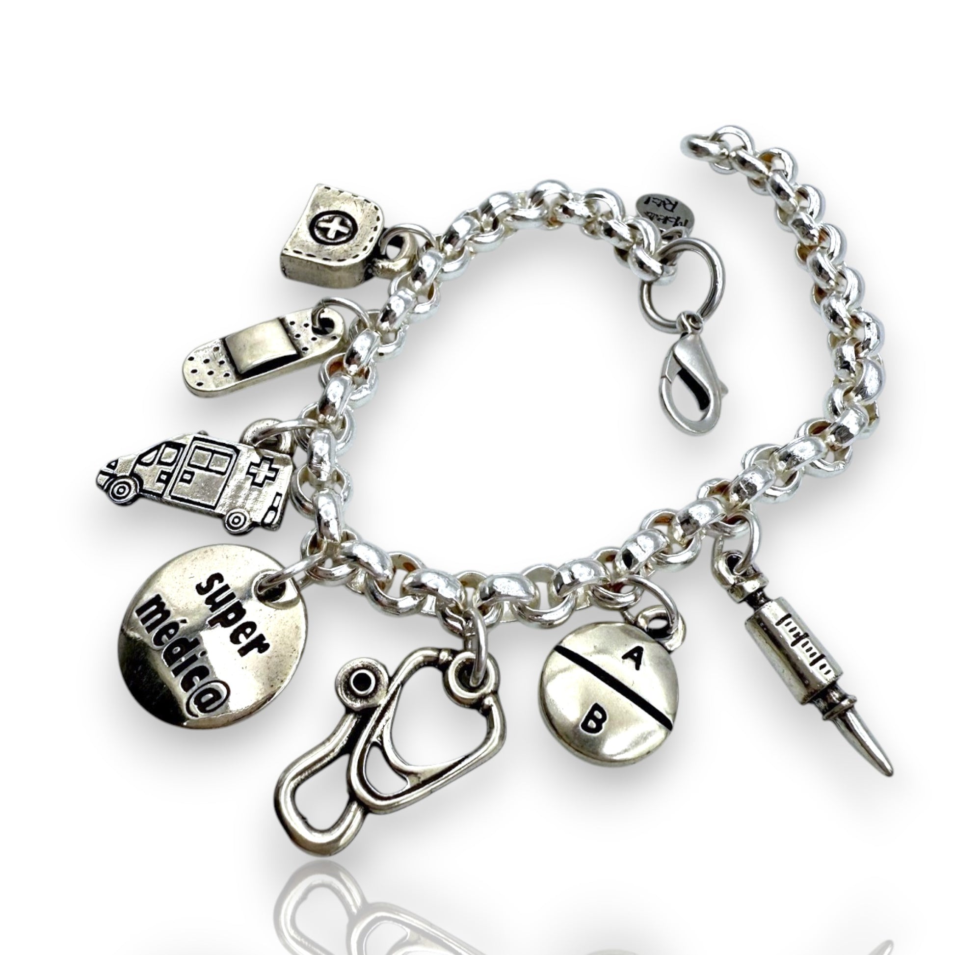 Pulsera Doctora ó Médica, de Maldita Rita, vista detalle lateral