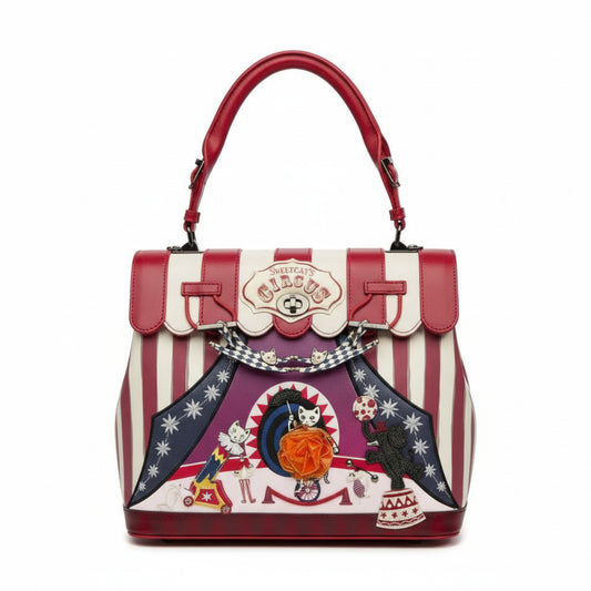 Bolso Grace Skelecat´s travelling Ghost de Vendula London, venta en Maldita Rita. Visto de frente.