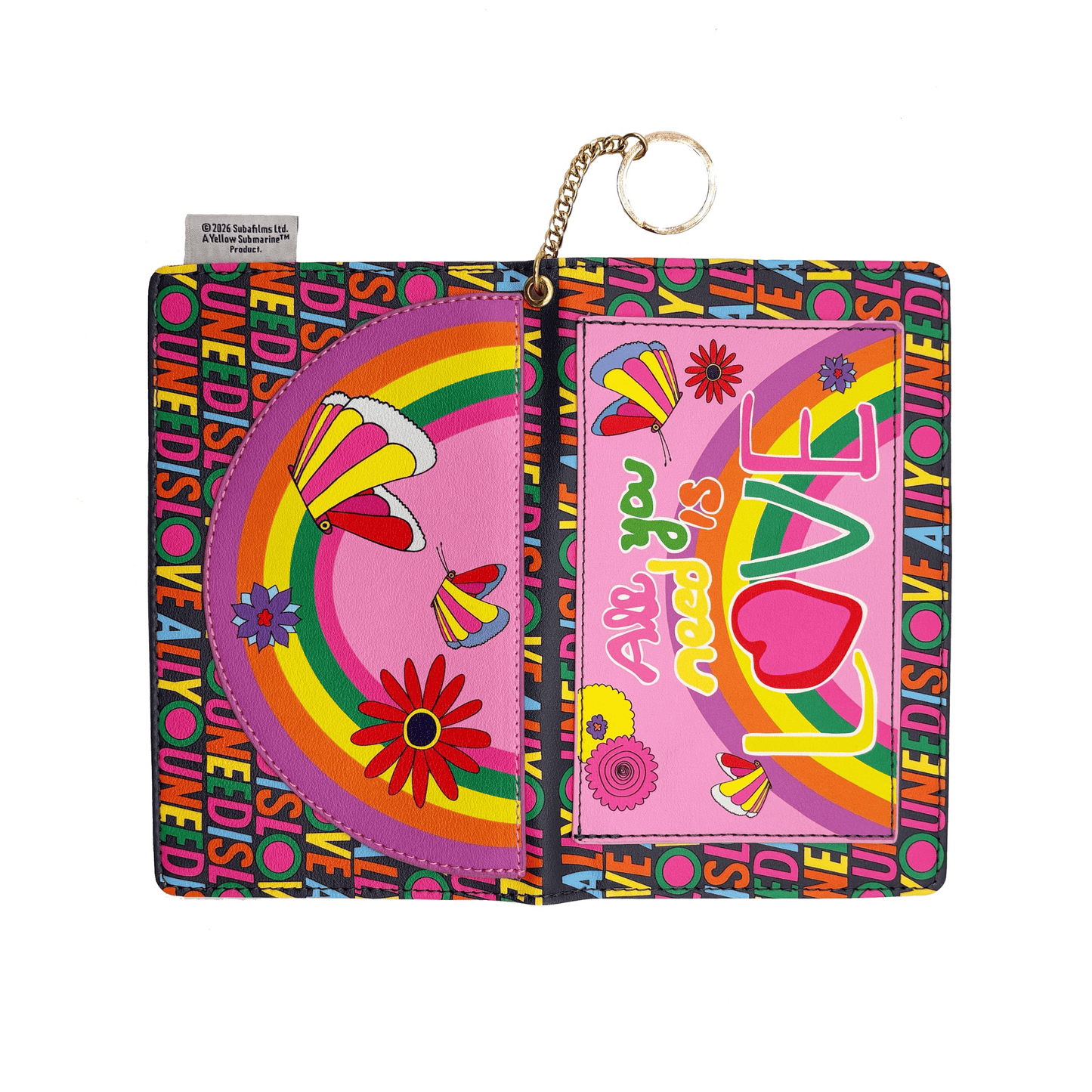 Billetera monedero The Beatles All you need is love. Venta en Maldita Rita. Abierta