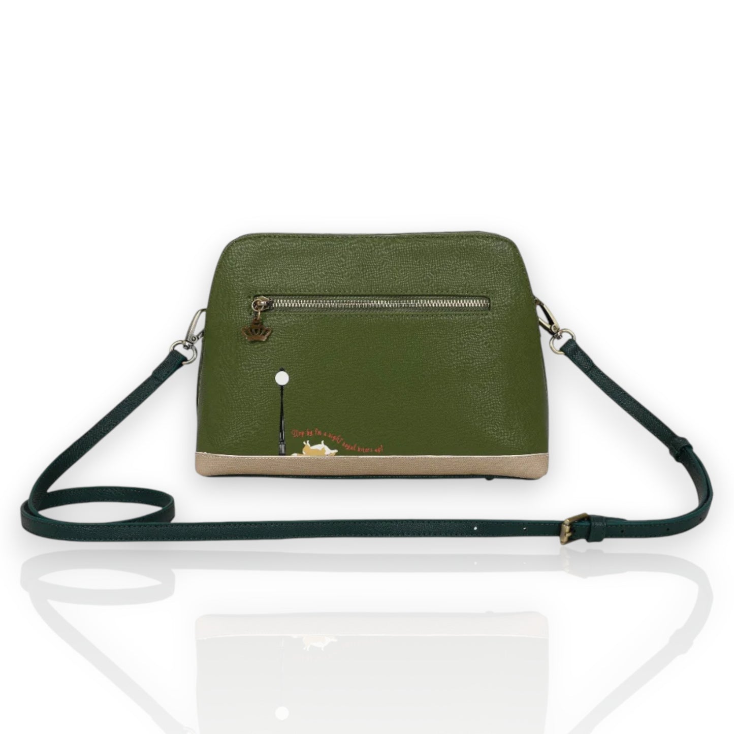 Bolso clutch The Queen Elizabeth de Vendula London, venta en Maldita Rita. Parte trasera.
