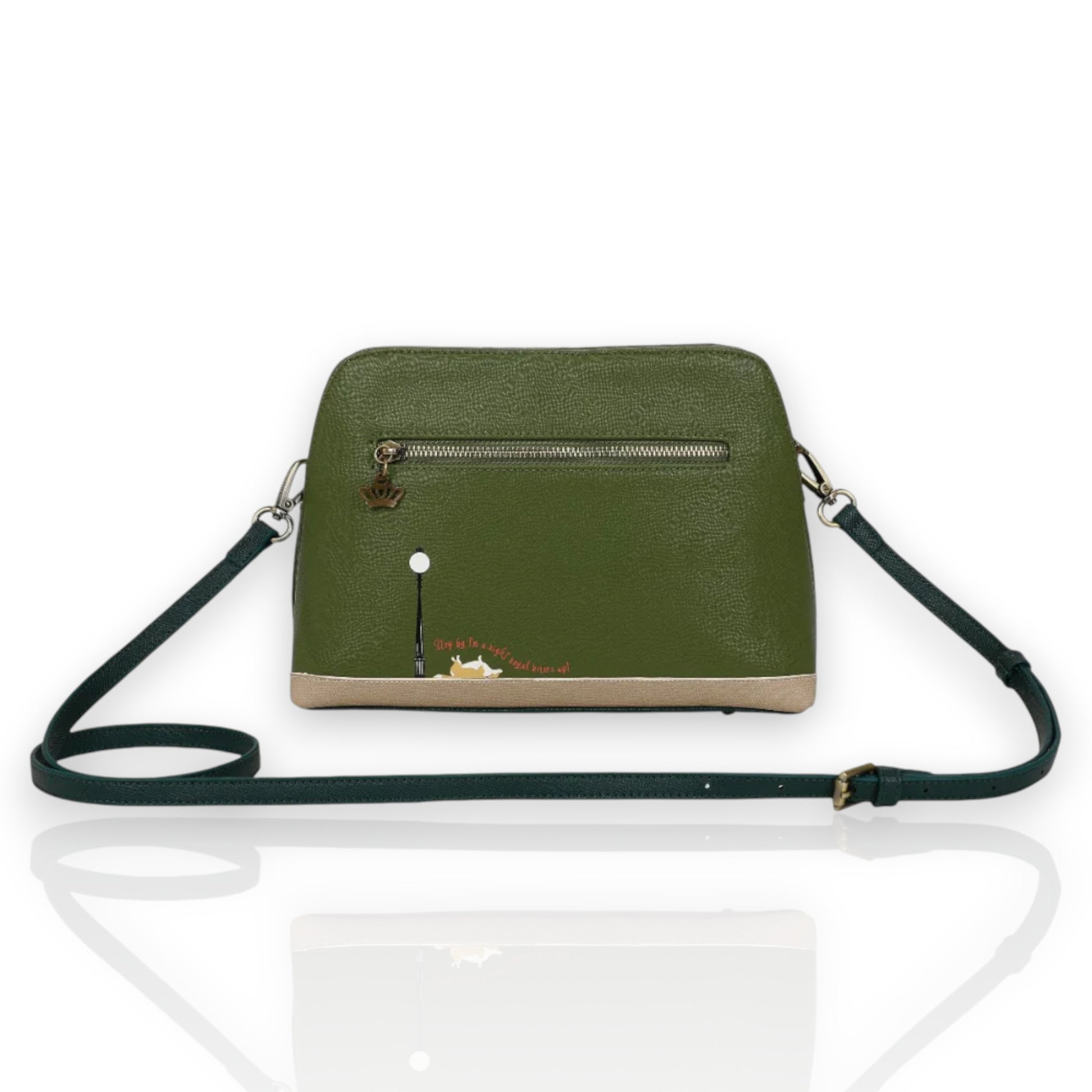 Bolso clutch The Queen Elizabeth de Vendula London, venta en Maldita Rita. Parte trasera.