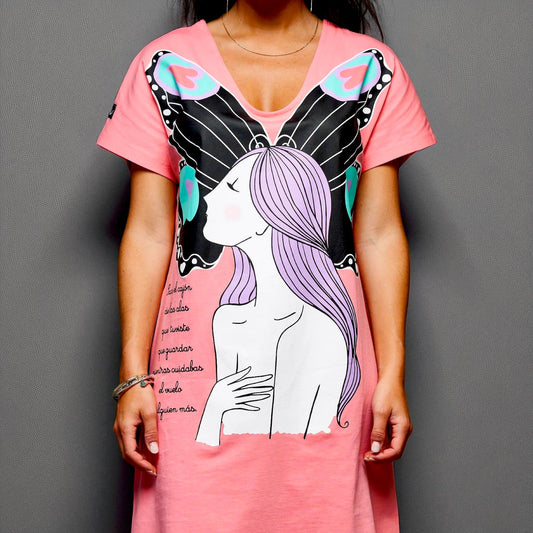 Vestido CORAL de Anabel Lee ropa, venta en Maldita Rita, detelle