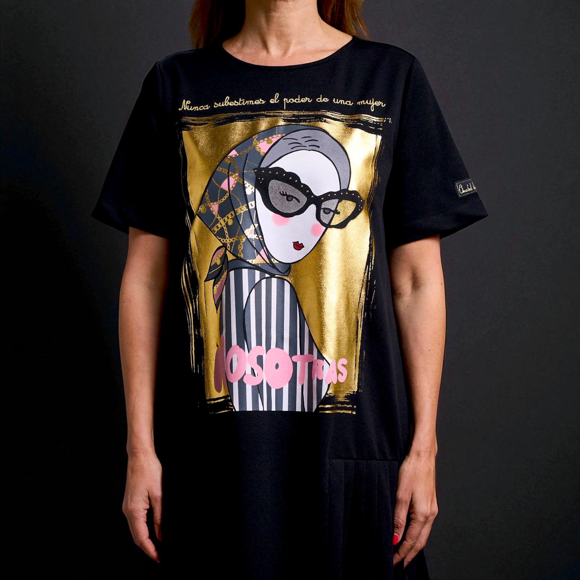 VESTIDO GRACE, de Anabel Lee, de venta en Maldita Rita, print dorado