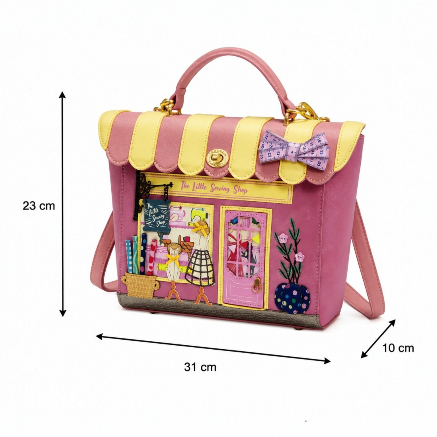 Vendula Sewing shop mochila clásica, mochila rosa de mujer, de Vendula London. Venta en Maldita Rita. Medidas 