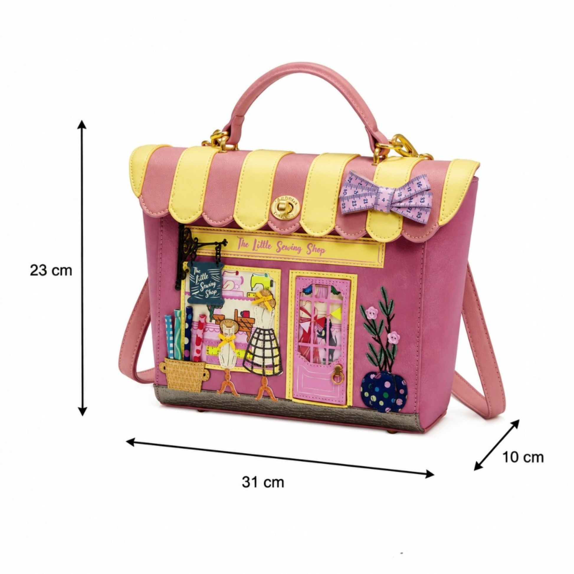 Vendula Sewing shop mochila clásica, mochila rosa de mujer, de Vendula London. Venta en Maldita Rita. Medidas 