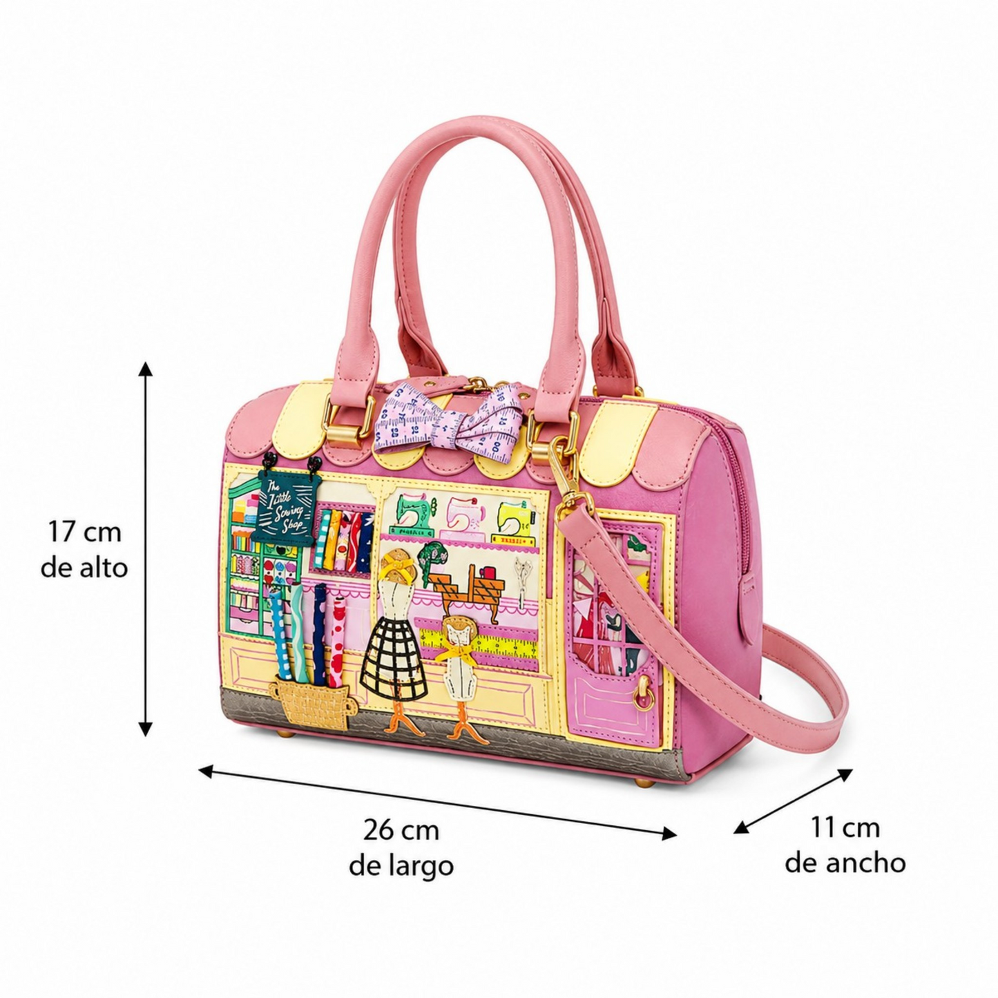 Bolso Sewing shop de Vendula London, tienda de telas, venta en Maldita Rita. Medidas del bolso